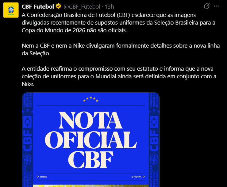 Print da Página Oficial CBF